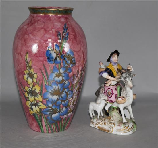 A Mayling vase & German figure